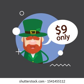 Cute Leprechaun Cartoon - with price 