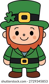 Linda Ilustración vectorial de personaje de duende para diseños del Día de San Patricio. Ideal para tarjetas de felicitación, pegatinas, proyectos infantiles, carteles y marca festiva.