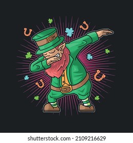 cute leprechaun dabbing saint patricks day