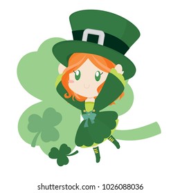 Cute Leprechaun Girl with Hat