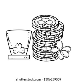 cute leprechaun hat with clovers coins