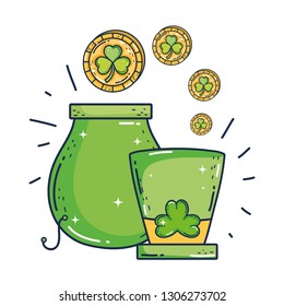 cute leprechaun hat with clovers coins