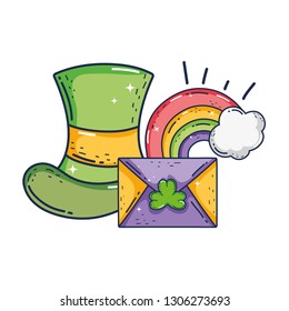 cute leprechaun hat and rainbow