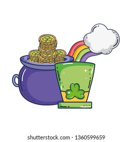 cute leprechaun hat and rainbow
