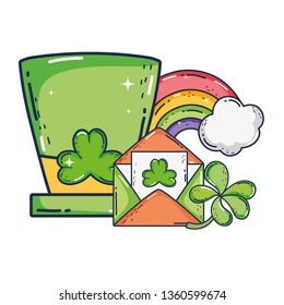 cute leprechaun hat and rainbow