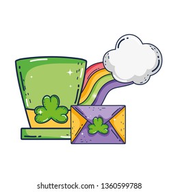 cute leprechaun hat and rainbow
