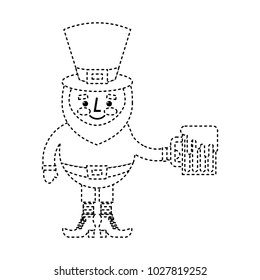 cute leprechaun holding cold beer drink