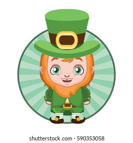 Cute leprechaun illustration with background