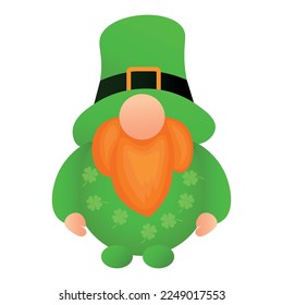 Cute leprechaun on white background