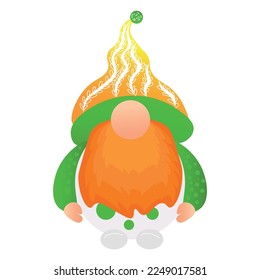 Cute leprechaun on white background