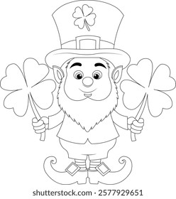 Cute leprechaun Saint Patrick Day illustration