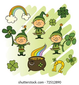 cute Leprechauns with clover