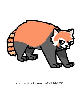 cute lesser panda red panda transparent background vector illustration	