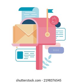 Cute Letter Box Vector Illustration