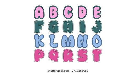 Paquete lindo de la ilustración del Doodle de la letra