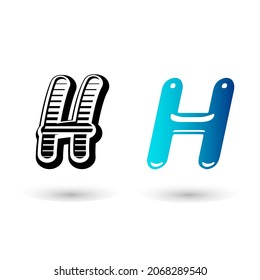 Diseño de tipografía de letra corta H