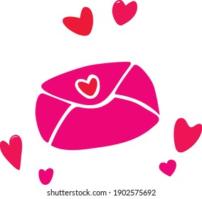 Cute letter illustration. Vector hand drawn. On white background