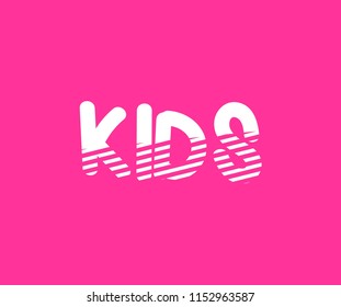 Cute Letter Kids Stripe Vector Type