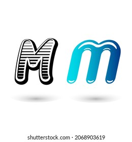 Diseño de tipografía de letra minúscula M