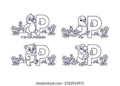 Cute Letter P Coloring