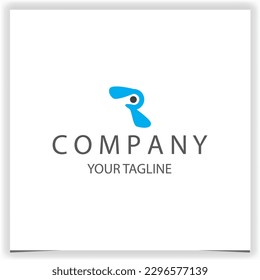 cute letter r logo premium elegant template vector eps 10