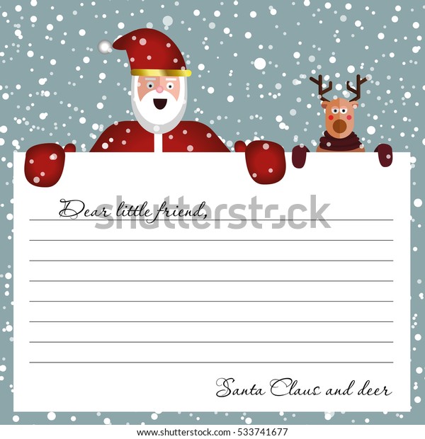 Cute Letter From Santa Claus Design Template Beautiful Vector 