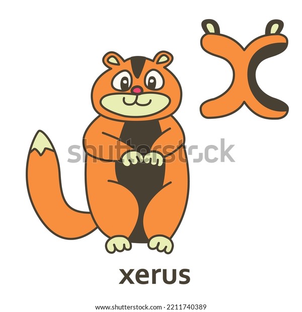 Cute Letter X Xerus Creative Alphabet Stock Vector (Royalty Free) 2211740389 Shutterstock