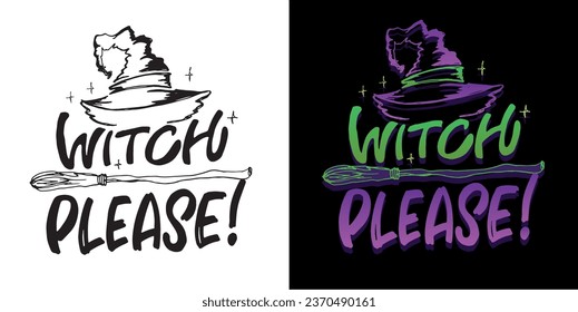 Cute lettering about Happy halloween. Halloween party - Trick or Treat. Halloween invitation. Lettering art for poster, web, banner, t-shirt design.