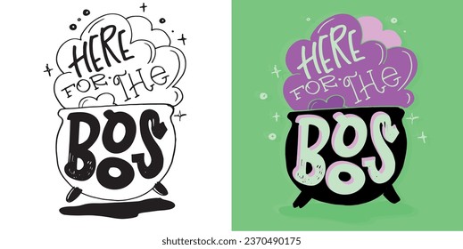 Cute lettering about Happy halloween. Halloween party - Trick or Treat. Halloween invitation. Lettering art for poster, web, banner, t-shirt design.