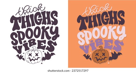 Cute lettering about Happy halloween. Halloween party - Trick or Treat. Halloween invitation. Lettering art for poster, web, banner, t-shirt design.