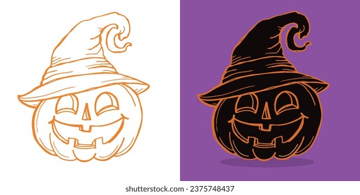 Cute lettering about Happy halloween. Halloween party - Trick or Treat. Halloween invitation. Lettering art for poster, web, banner, t-shirt design.
