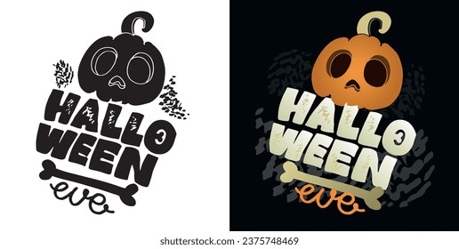 Cute lettering about Happy halloween. Halloween party - Trick or Treat. Halloween invitation. Lettering art for poster, web, banner, t-shirt design.
