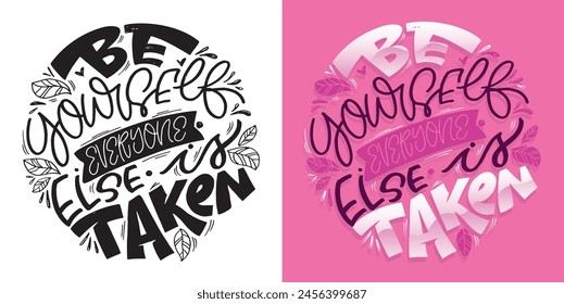 Cute lettering design. Lettering hand drawn doodle quote, print for t-shirt design, 100% vector file.