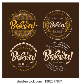 Cute lettering hand drawn doodle label art banner  - Homemade Bakery Shop Logo