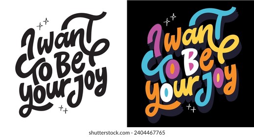 Cute lettering hand drawn doodle postcard, t-shirt design, mug print.