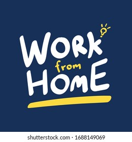 Cute Lettering handwriting logo design for self protection times and home awareness social media campaign and coronavirus prevention - Vector illustration.