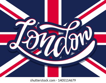 Cute lettering label art banner poster - London