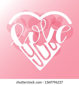 Cute lettering label banner - Love You