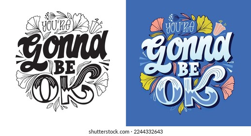 Cute lettering postcard about life, t-shirt design, mug print.