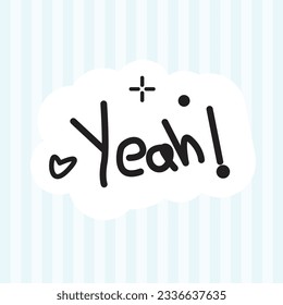 cute lettering sticker vector illustration design