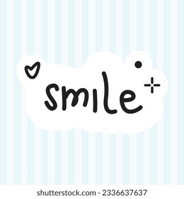 cute lettering sticker vector illustration design