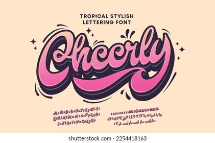 Cute lettering typeface. Modern trendy pop art font effect. Vector illustration