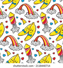 Lindo patrón sin fisuras LGBT. Diseño dibujado a mano para el mes del orgullo