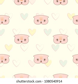 Cute light background with quotes, seamless texture, vector illustration.