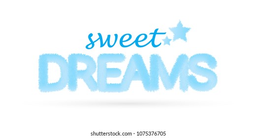 Cute light blue cartoon. Sweet dreams colorful vector Illustration