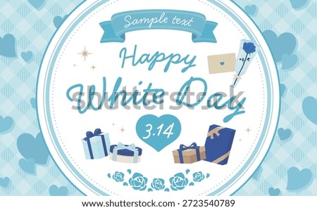 Cute light blue round frame for White Da
