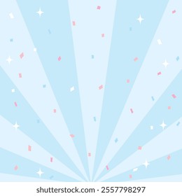 A cute light blue square concentrated line illustration