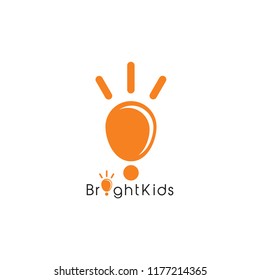 cute light bulb bright kids symbol vector
