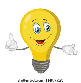cute light bulb character cartoon vector
