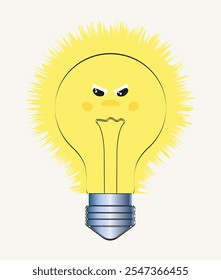 Cute light bulb character Light bulb icon Ideas symbol Cartoon character Vector illustration